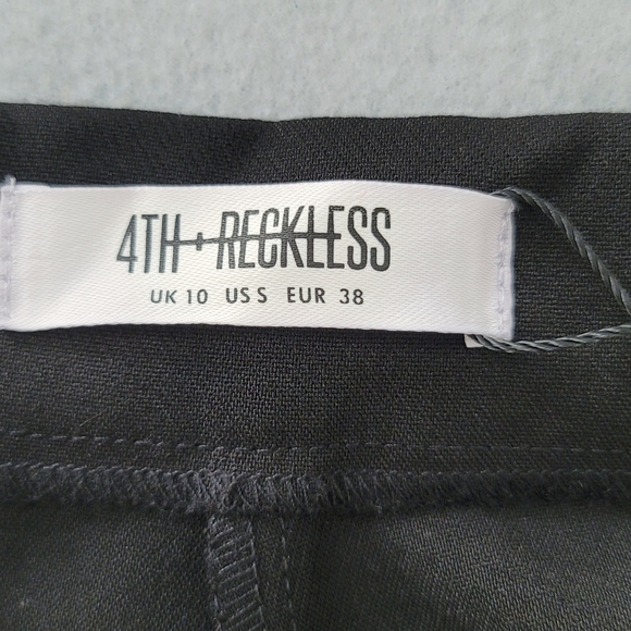 4Th Reckless Womens Pull On Slash Pockets Black  Pant Ties On Ankles Size SMALL - Picture 12 of 15